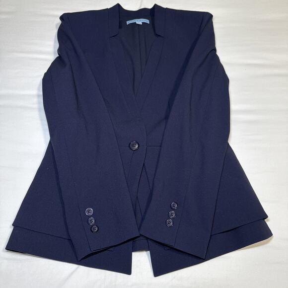 Antonio Melani Womens 8 Navy Blue 1 Button Layered Business Career Blazer EUC - Picture 12 of 15